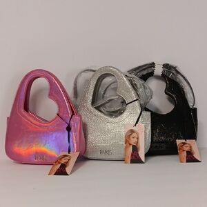 Paris Hilton Handbag Trio: Featuring the Heartbreaker: 1-Pink, 1-Black, 1-Silver